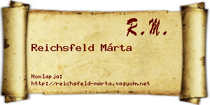 Reichsfeld Márta névjegykártya